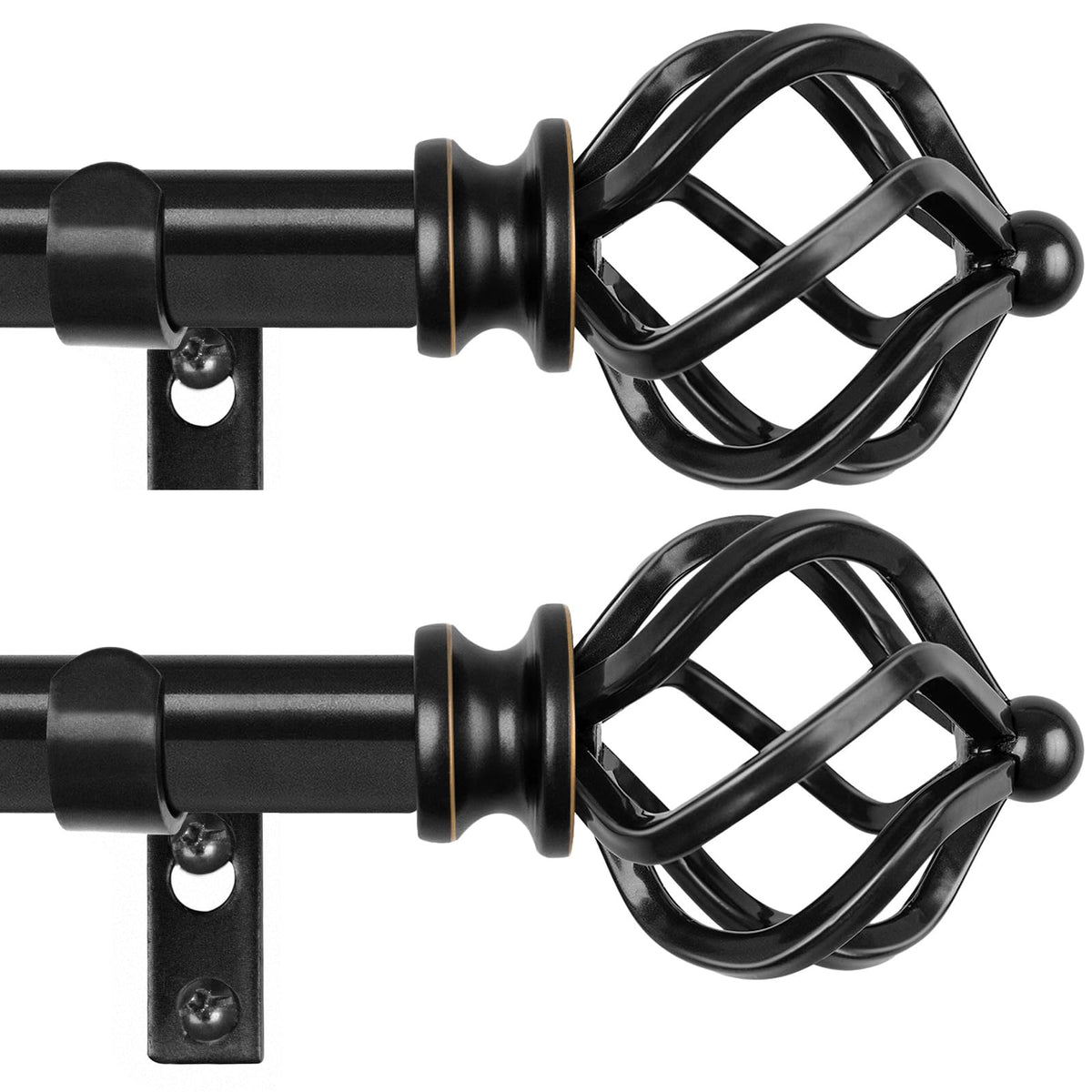 KAMANINA splicing design curtain rod offers flexible length for various window sizes.
