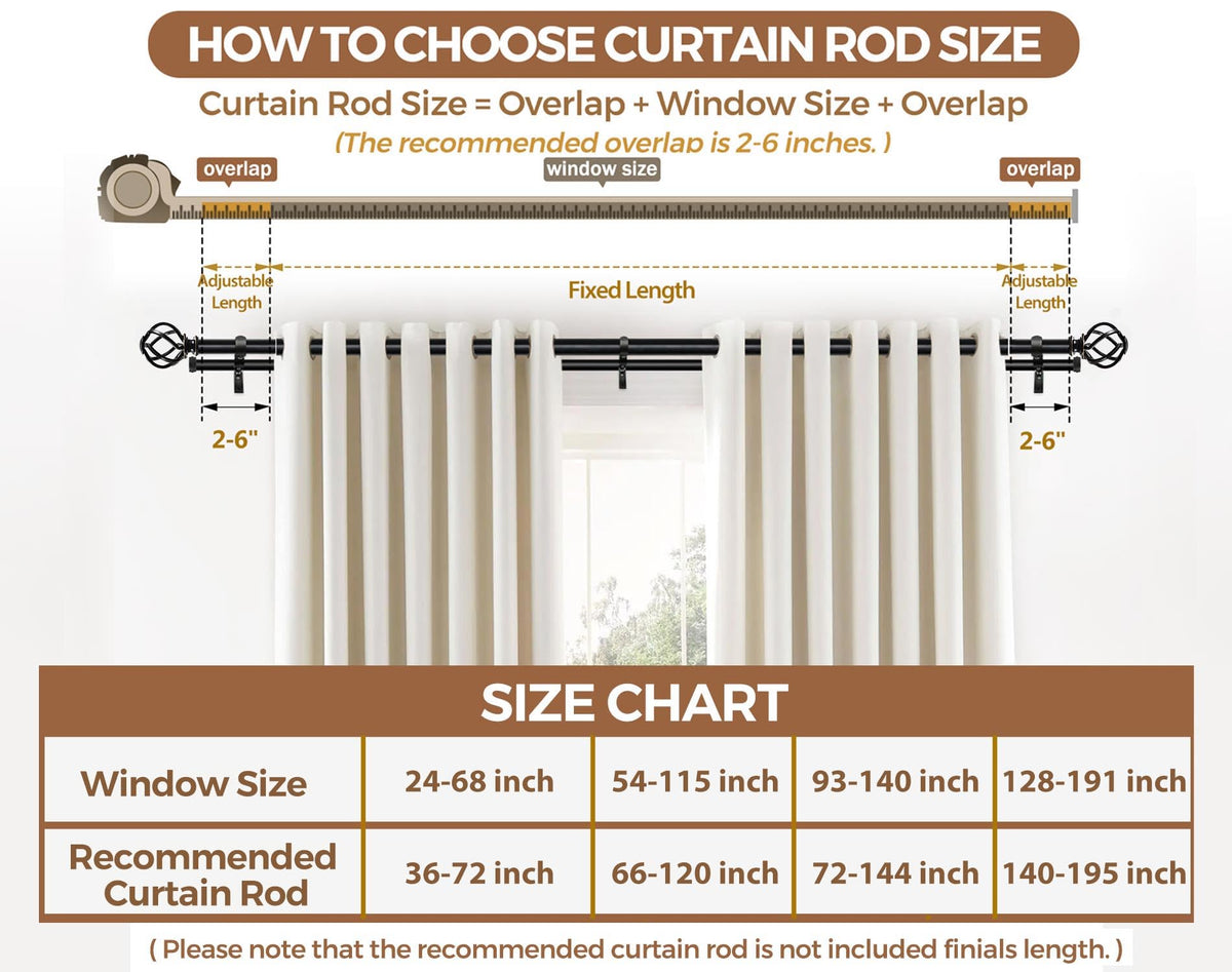 KAMANINA black curtain rod enhances modern decor in any room