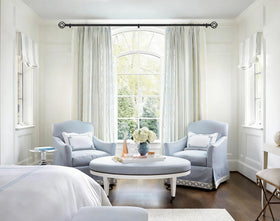 KAMANINA telescoping curtain rod extends from 32 to 144 inches for flexible sizing.