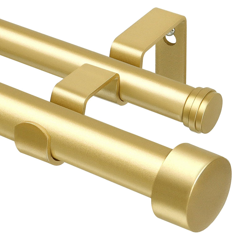 KAMANINA telescoping double curtain rod extended to fit wide windows for flexible coverage
