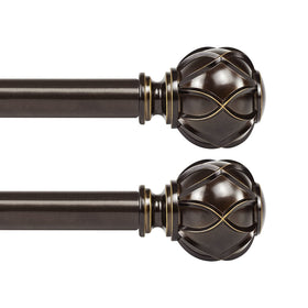 KAMANINA two-pack curtain rod extended to fit larger windows for flexible use