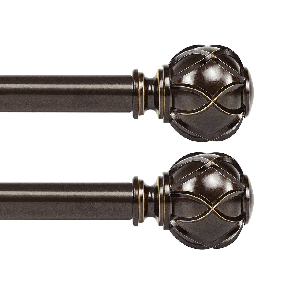 KAMANINA two-pack curtain rod extended to fit larger windows for flexible use