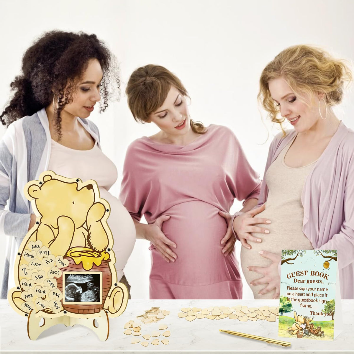 KAMUFU bear baby shower decor set arranged for a cohesive event theme