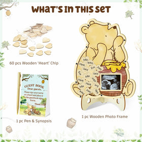 KAMUFU yellow bear frame with honey pot design, ideal for keepsake photos