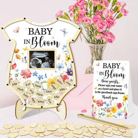 KAMUFU wildflower decor pack complements a serene baby shower theme.