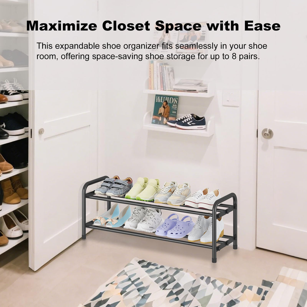 KANAV shoe rack assembled in minutes; easy setup with no tools.