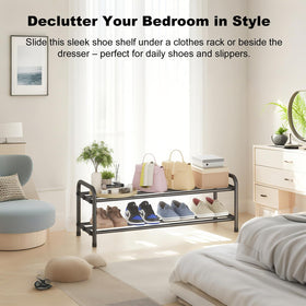 KANAV shoe rack by entryway reduces clutter and keeps shoes neatly organized.