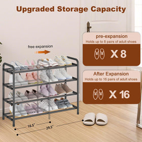 KANAV black finish shoe rack placed in entryway for easy access and organization