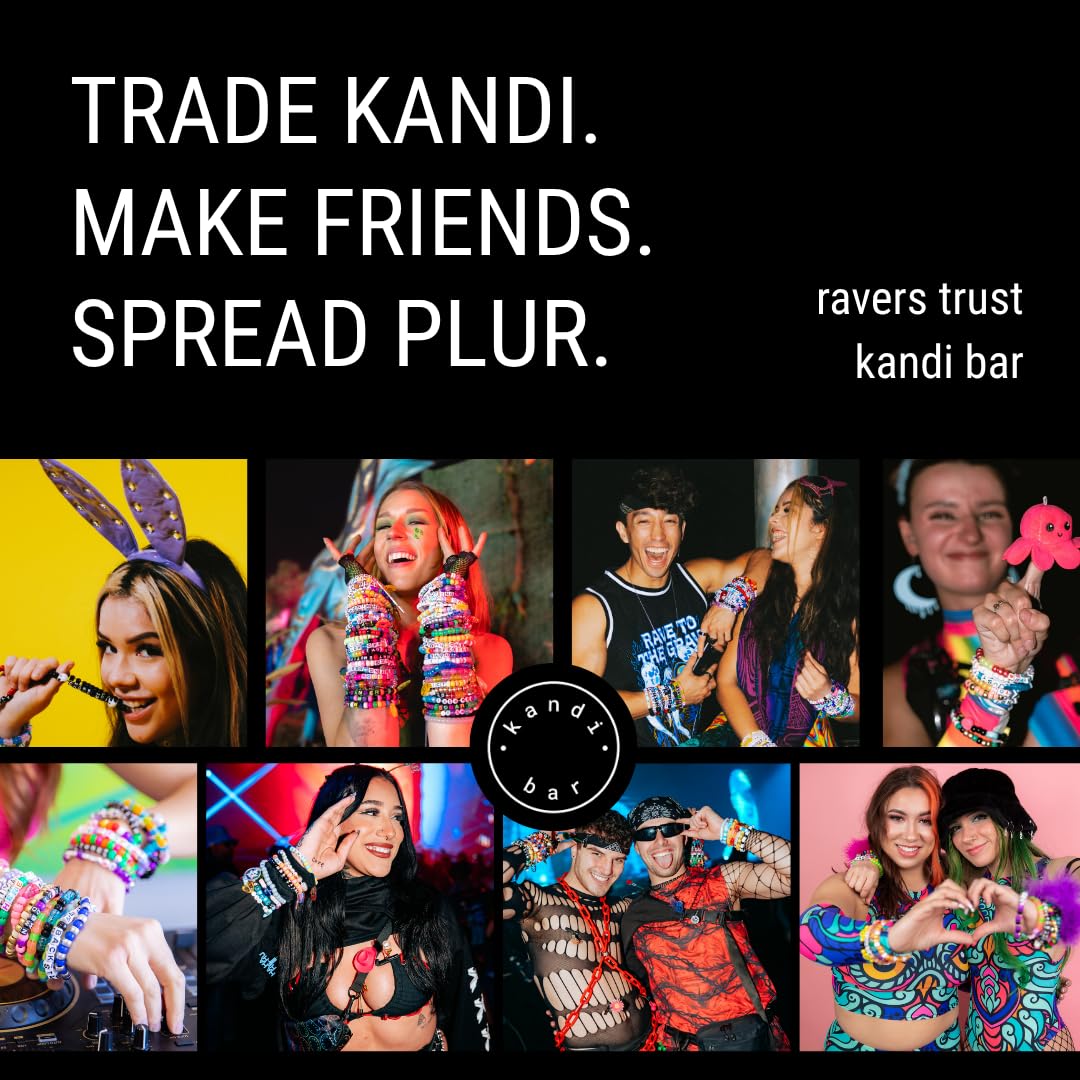 KANDI BAR EDM Life close-up beads texture for comfortable wear.