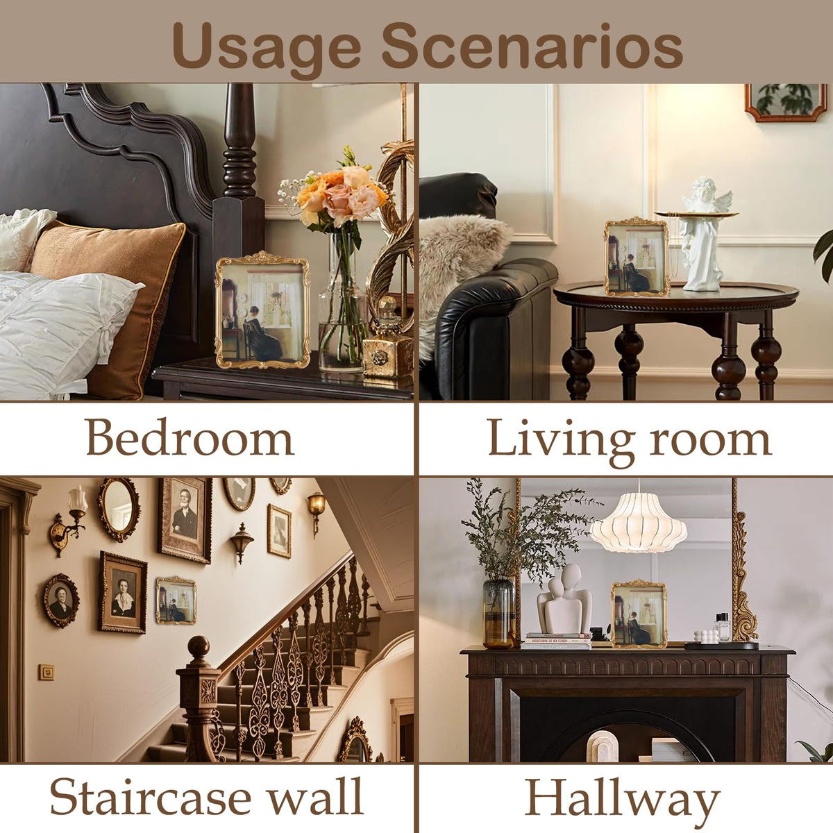 Kangce gallery layout with 8x10 photos on a chic wall.