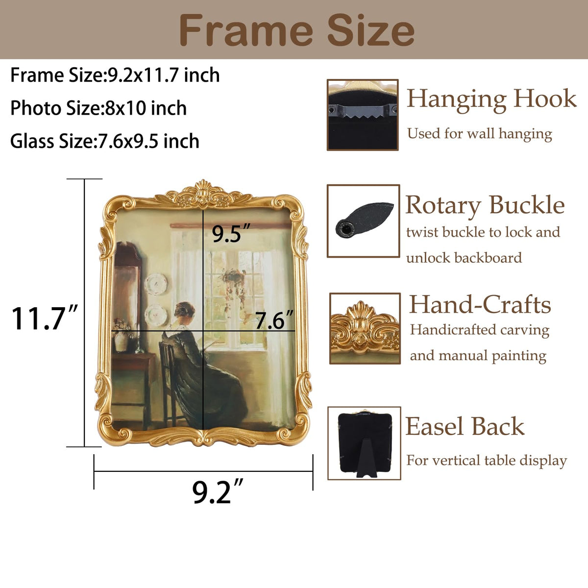 Kangce wall-mount frame showcasing ornate design for stylish gallery walls.