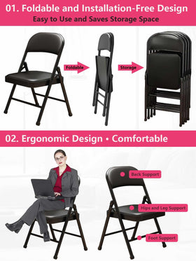 KAOCHA folding chair with no-assembly setup for quick, portable seating.