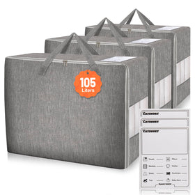 Karceyworth 105L storage bag with clear window for quick viewing of contents.