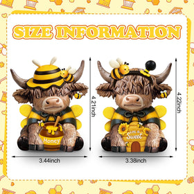 Karenhi Highland cow figurine features bee hats and wings for cozy farmhouse vibes