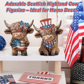 Karenhi garden display Highland cow statue brightens outdoor or patio setups