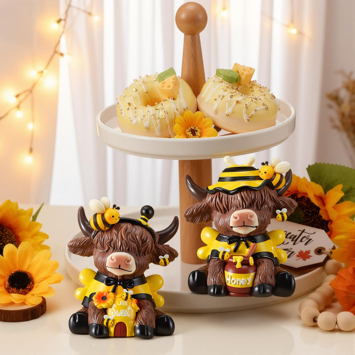 Karenhi Highland cow decor adds rustic charm to living rooms, kitchens, or desks