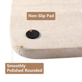 Karibiber marble tray with jewelry accessories neatly organized on top.