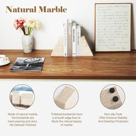Karibiber travertine bookends showcase authentic Italian travertine pattern