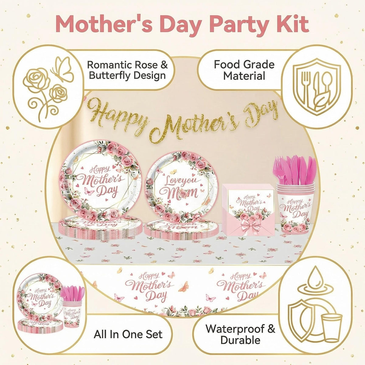 Karii Mother’s Day napkins adding soft texture and quick cleanup