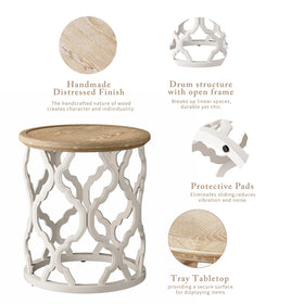 Karlott Farmhouse End Table weight capacity supports daily items