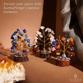 KARMAPLEDGE crystal tree with artisan note and premium packaging