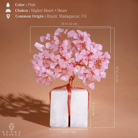 KARMAPLEDGE Rose Quartz Tree branch detail showcases handcrafted artistry