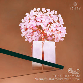 KARMAPLEDGE Rose Quartz Tree hands holding conveys personal connection