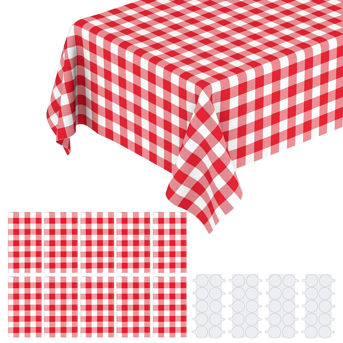 KAshack red gingham tablecloth on a picnic setup for easy cleanup.