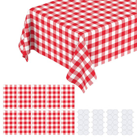 KAshack red gingham tablecloth on a picnic setup for easy cleanup.