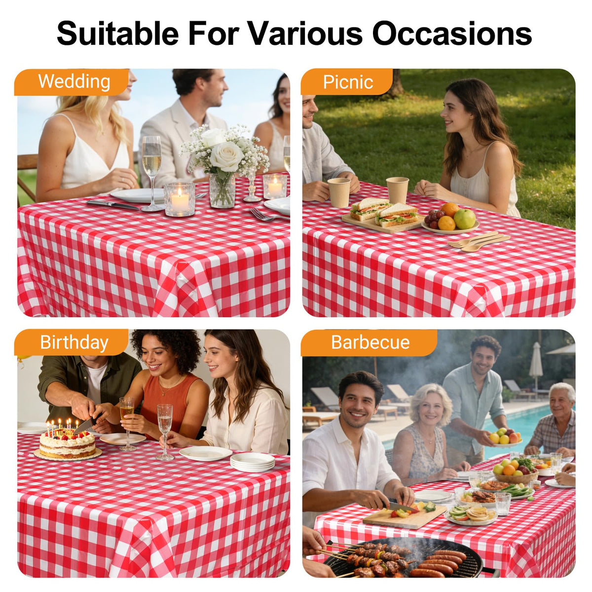 KAshack thickened PEVA tablecloth resists tears and spills.
