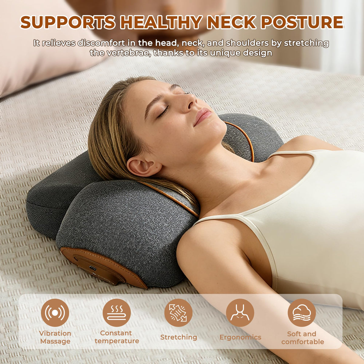 KASHIBANG pillow offers adjustable air traction to support cervical alignment