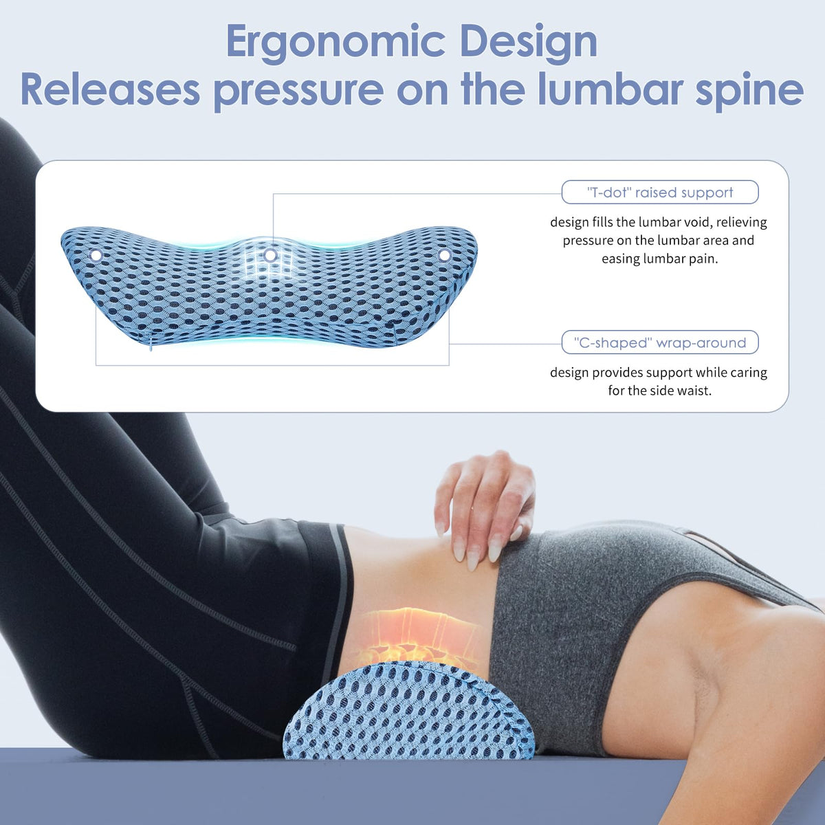 Kasney breathable 4D mesh cover keeps your back cool during use.