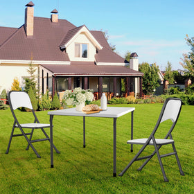 Kasunpul folding table unfolded with ample surface for meals and tasks.