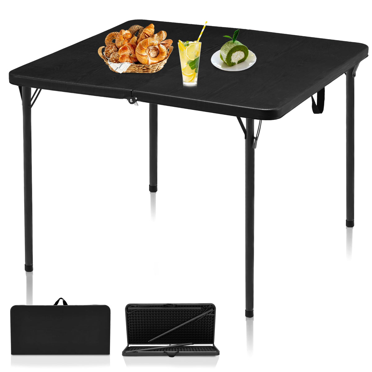 Kasunpul 34-inch folding table with carry handle for easy transport.