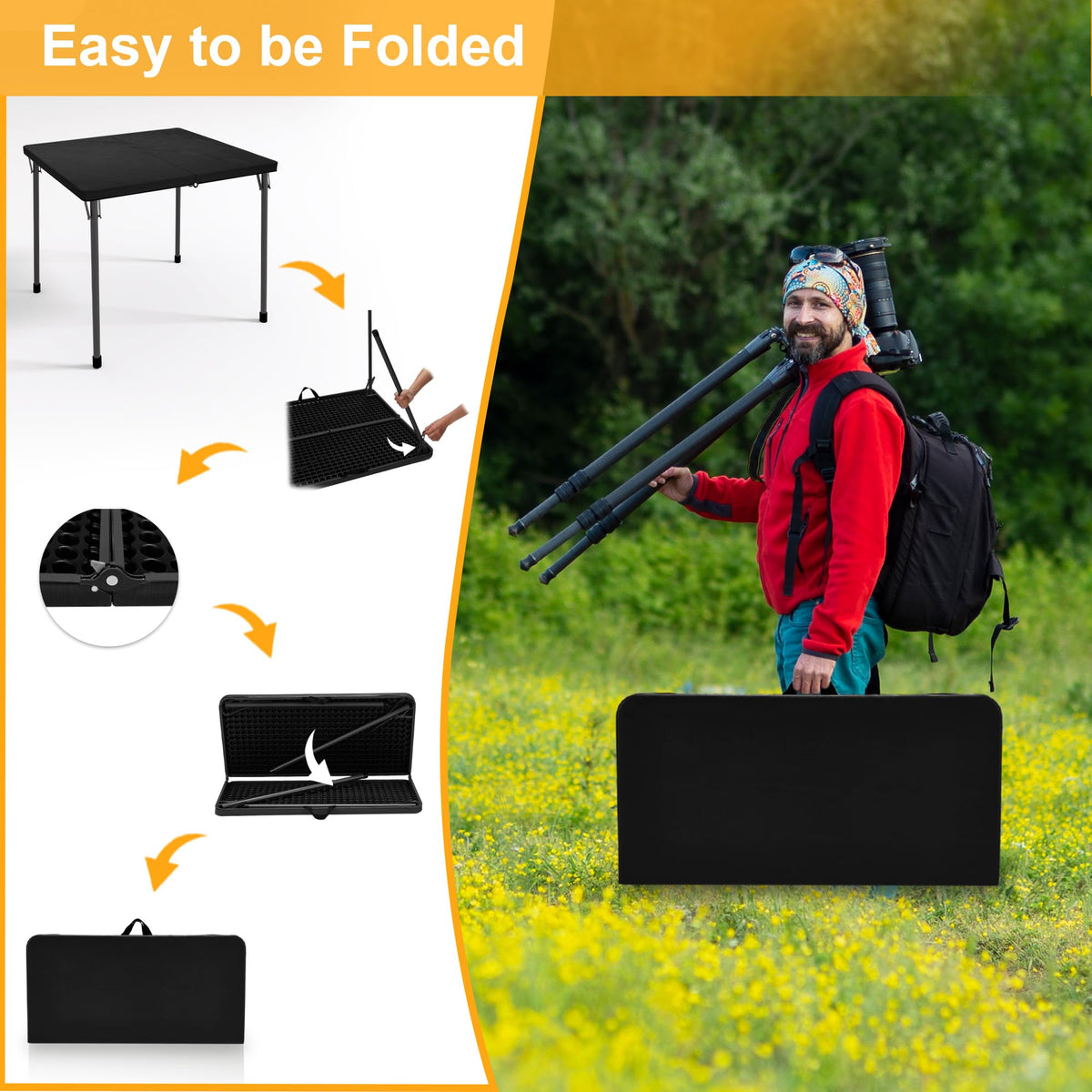 Kasunpul portable 11-pound table ideal for travel and events.