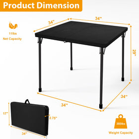 Kasunpul 34-inch folding table ready for outdoor use at picnic or camping.