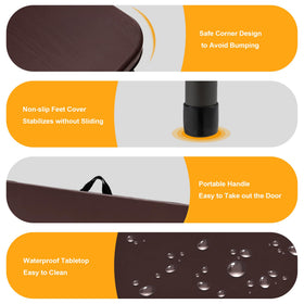 Kasunpul folding table ideal for camping and picnics.