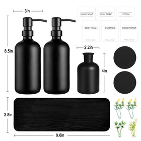 Kasunting black glass soap dispenser with pump offers durable, rust-resistant performance.