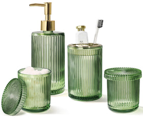 Kasunting Green Glass Soap Dispenser for elegant, leak-free handwashing.