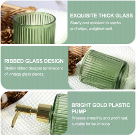 Kasunting Green Glass Qtip Holders with lids protect swabs from moisture.