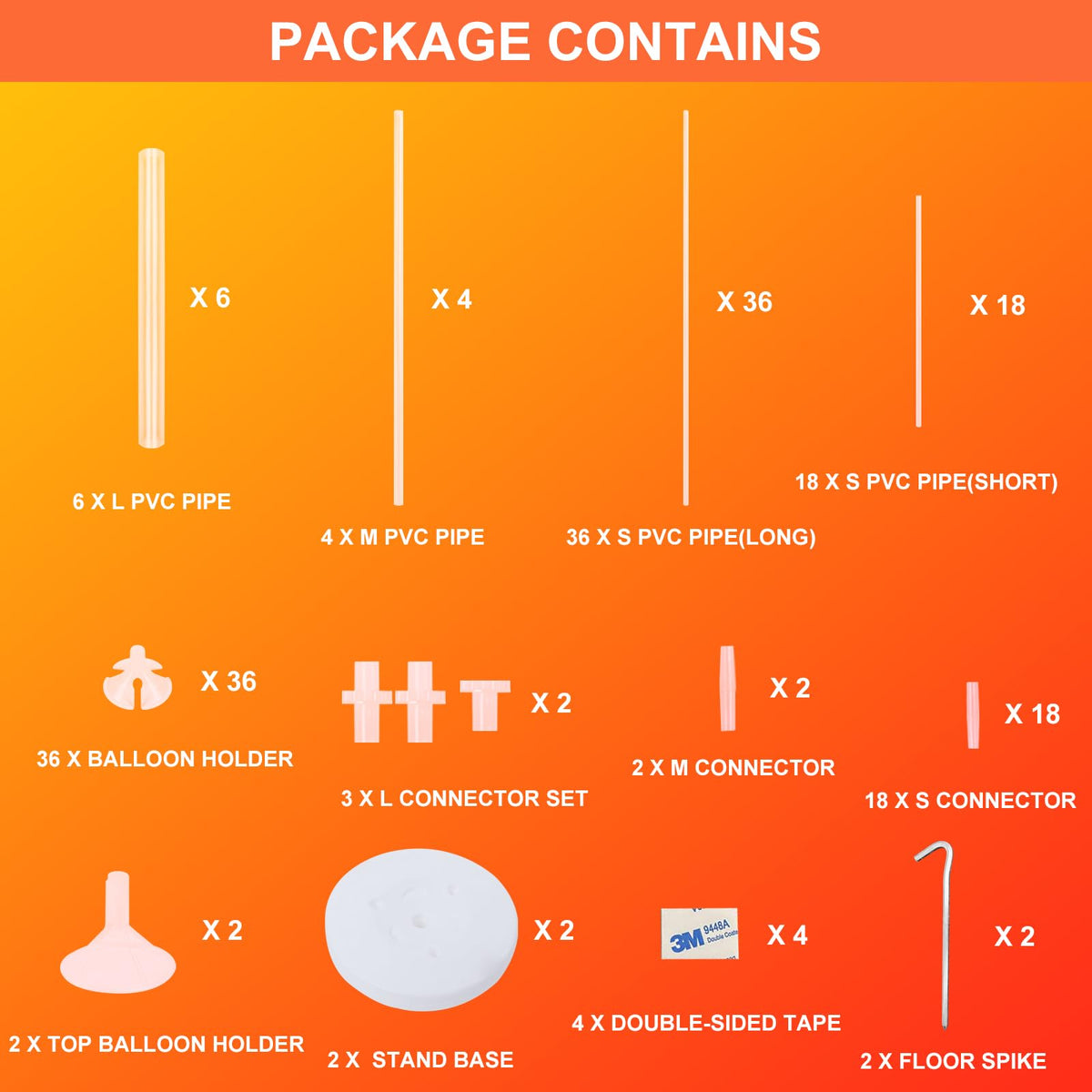 KATBUU balloon sticks 64-pack ideal for arch designs.
