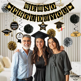 KatchOn black and gold pompoms add festive elegance