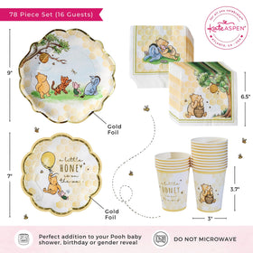 Kate Aspen Honey Bear Winnie gold foil details provide premium shine.