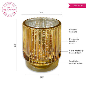 Kate Aspen votive holders with tealights or small LEDs.