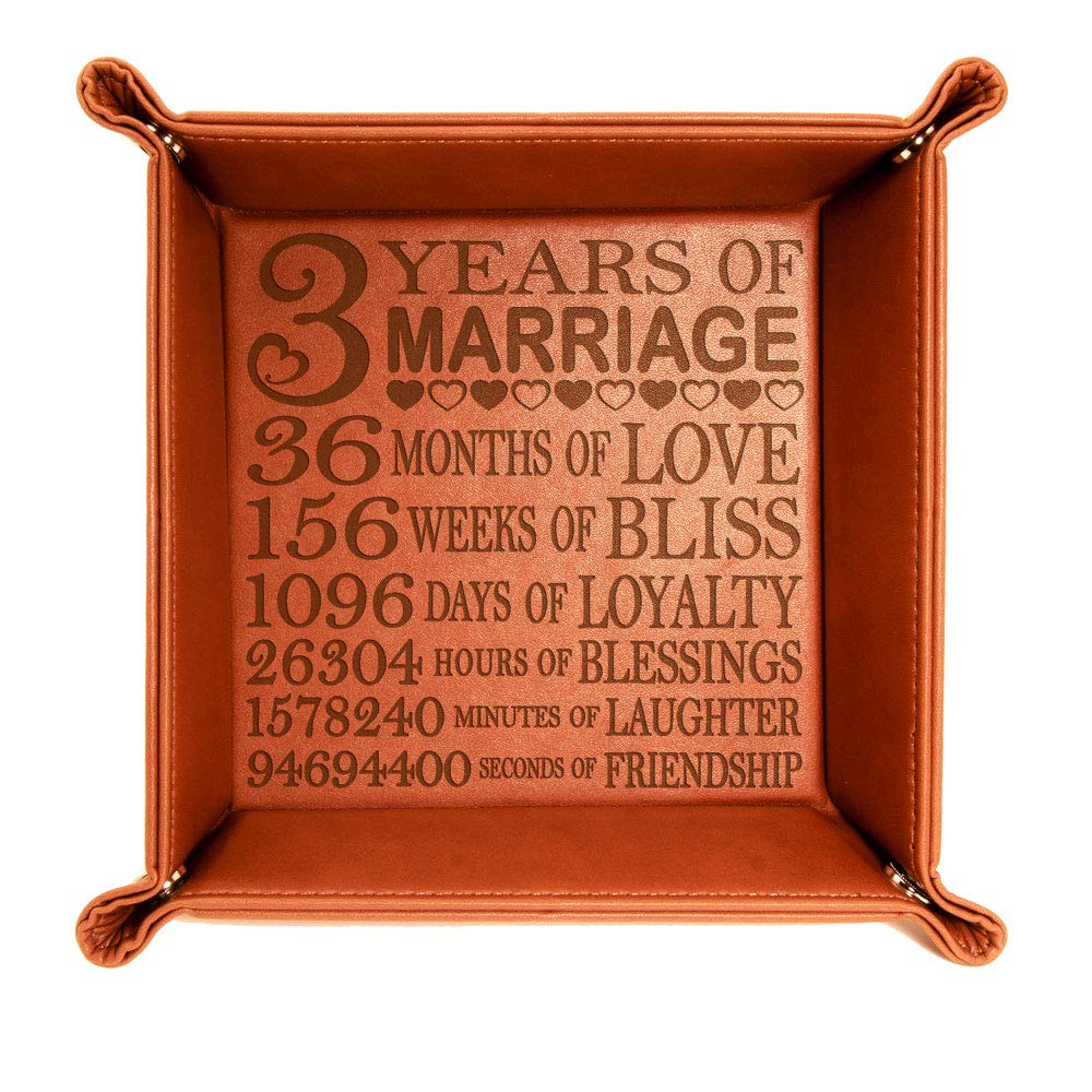 Kate Posh engraved leather catchall tray for organized daily essentials.