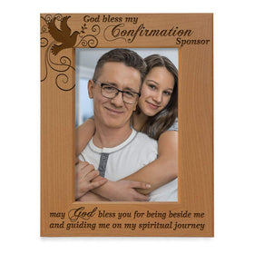 Kate Posh God Bless Sponsor Frame in vertical front view, ideal keepsake gift