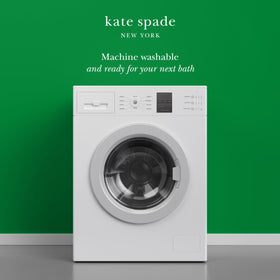 vibrant color-block design of kate spade new york shower curtain