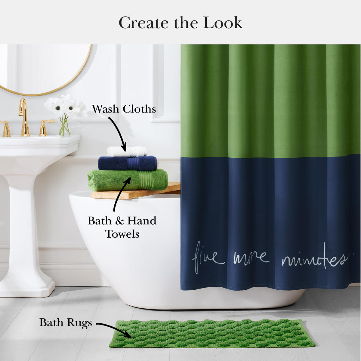 kate spade new york curtain hung in modern bathroom setup