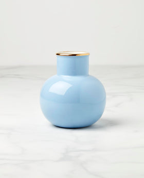 Kate Spade New York blue Make It Pop small vase shows 24K gold accents on display