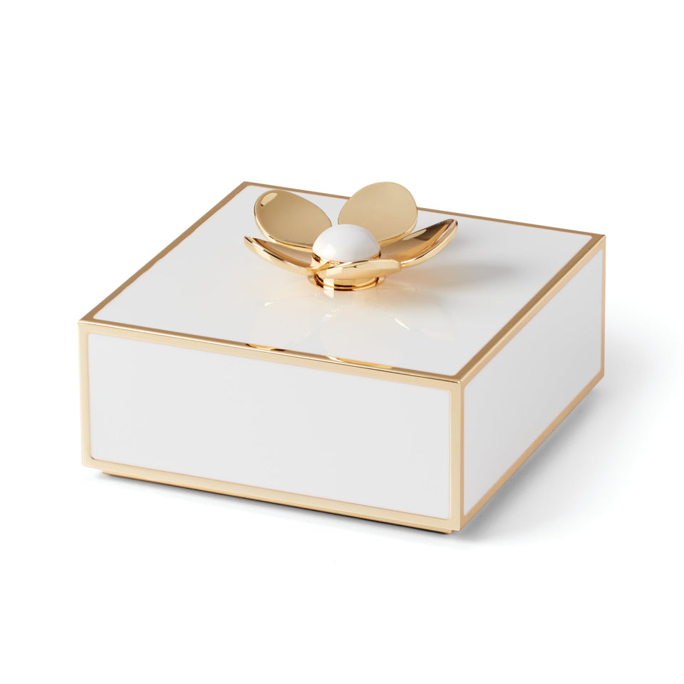 Kate Spade New York Make It Pop Floral Box, white cover, elegant storage